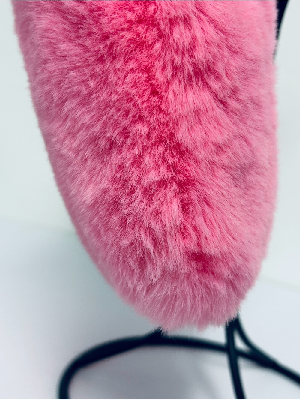OKPTA Soft Pink Fluffy Faux Fur Double Handled Magnetic Closure Mini-Tote Bag - Picture 6 of 10